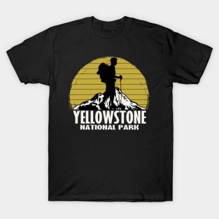 Vintage Retro Yellowstone National Park Hiking T-Shirt